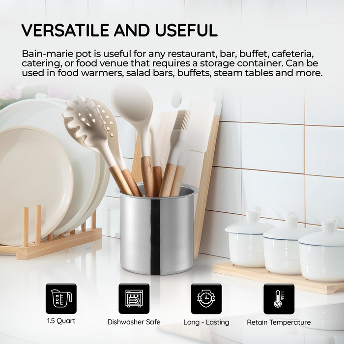 1.5 Quart Stainless Steel Bain Marie Pot