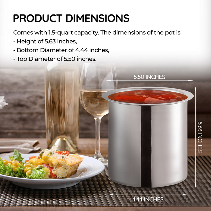 1.5 Quart Stainless Steel Bain Marie Pot