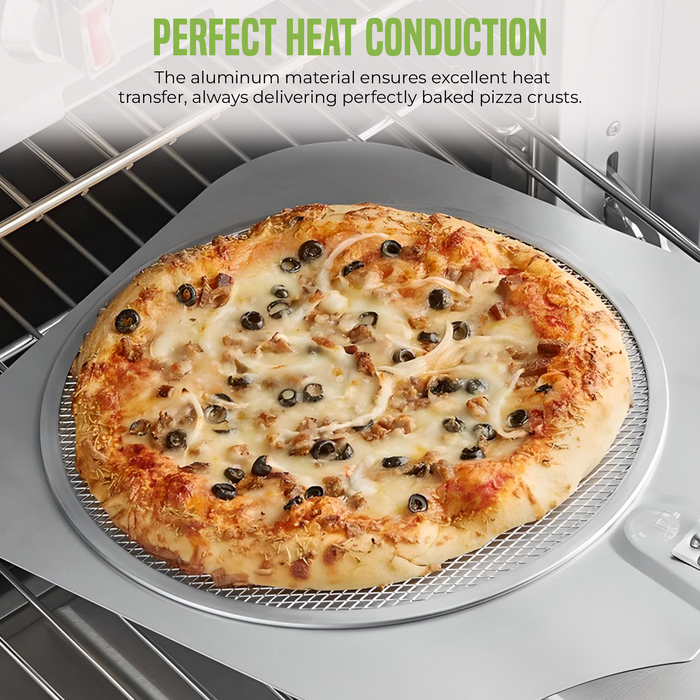 OCS Parts 14-Inch Aluminum Pizza Screen for Home, Pizzerias and Restaurants