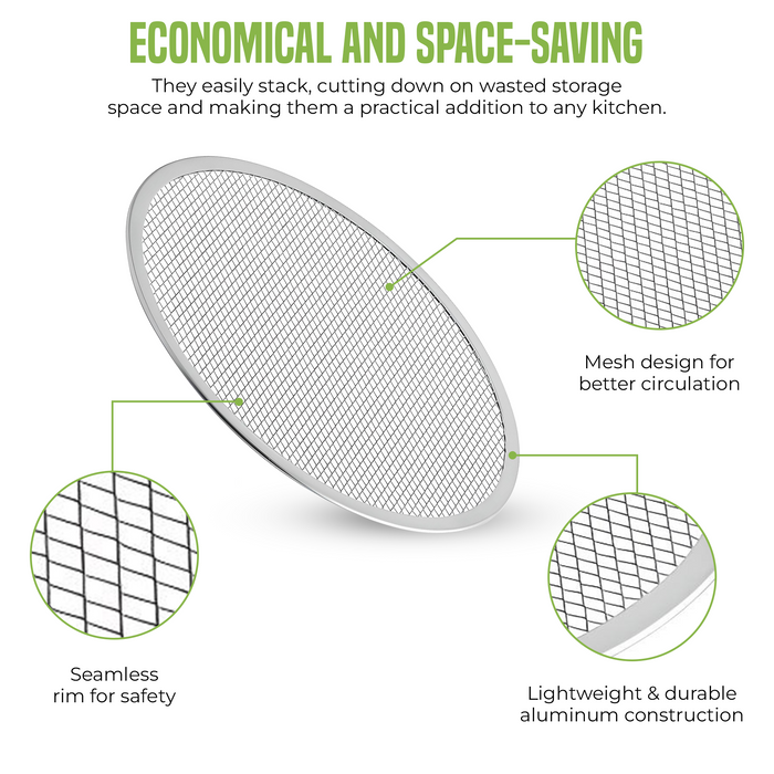 OCS Parts 14-Inch Aluminum Pizza Screen for Home, Pizzerias and Restaurants