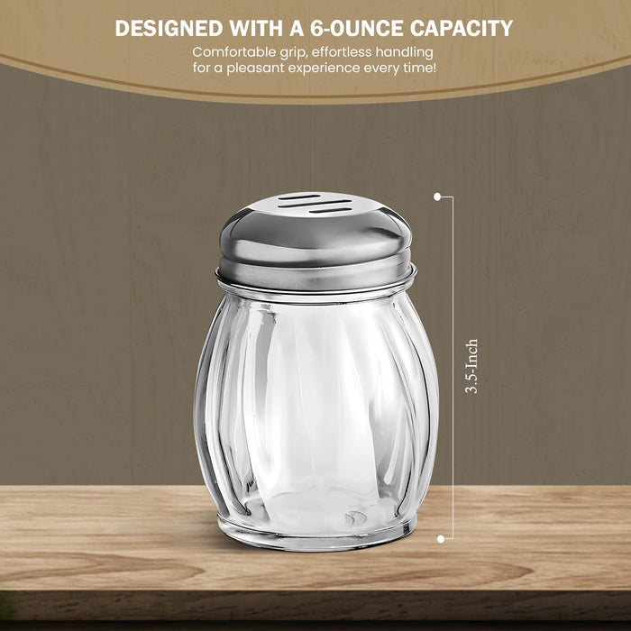 OCS Parts 2-Pack 3.5-Inch Glass Shakers with Chrome-Plated Slotted Lids