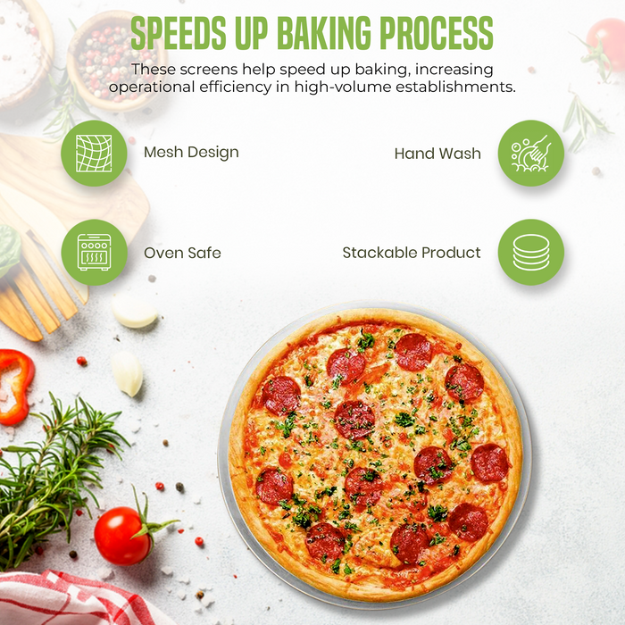 OCS Parts 14-Inch Aluminum Pizza Screen for Home, Pizzerias and Restaurants
