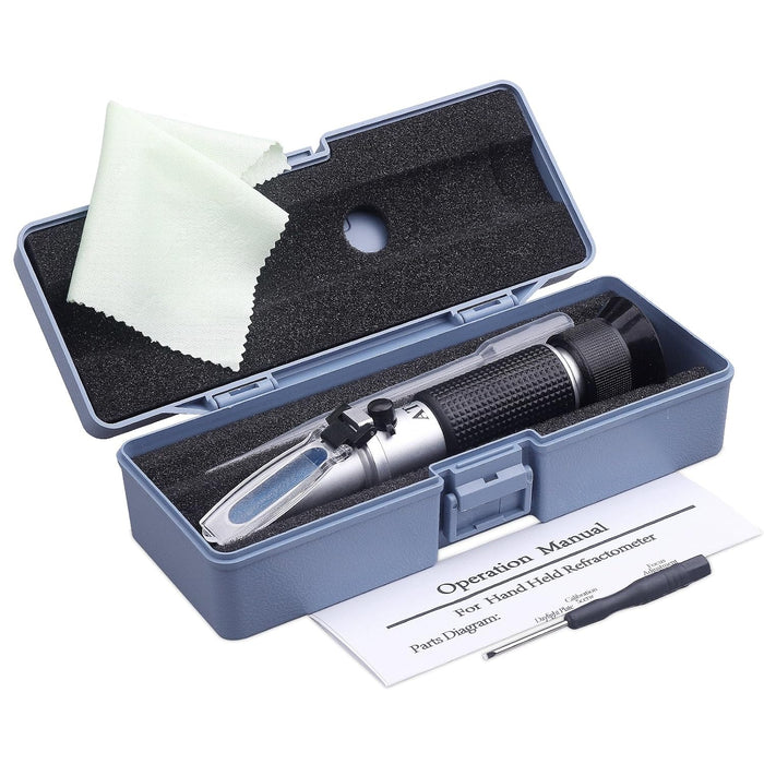 Handheld Brix Refractometer, 0–32% Brix, ATC with Case