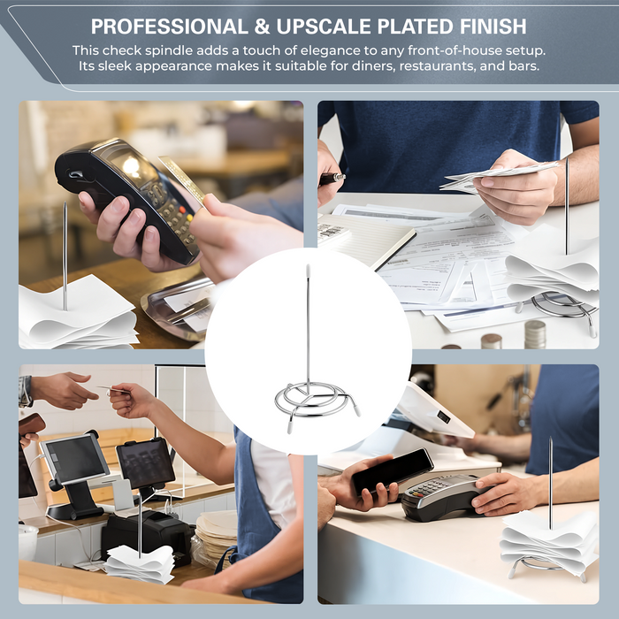 OCS Parts 3-Pack Restaurant Check Spindles | Chrome | 6.5-Inch