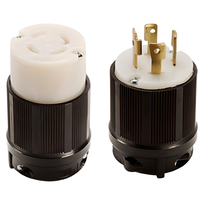 L16-30 Grounding Locking Plug and Connector Set | 480V - 30A - 3 Pole 4 Wire