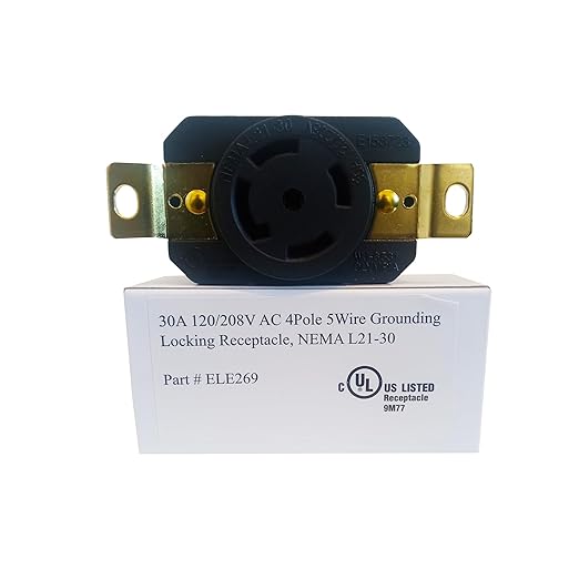 L21-30 Grounding Locking Receptacle | 120/208V - 30A - 4 Pole 5 Wire