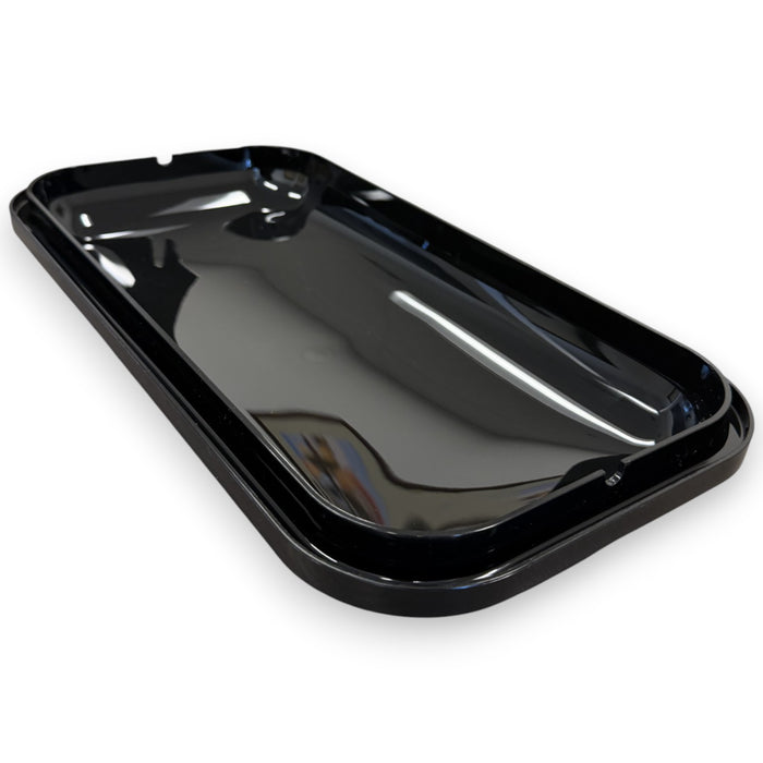Crathco 1116 equivalent black replacement lid for bubbler, side angle view