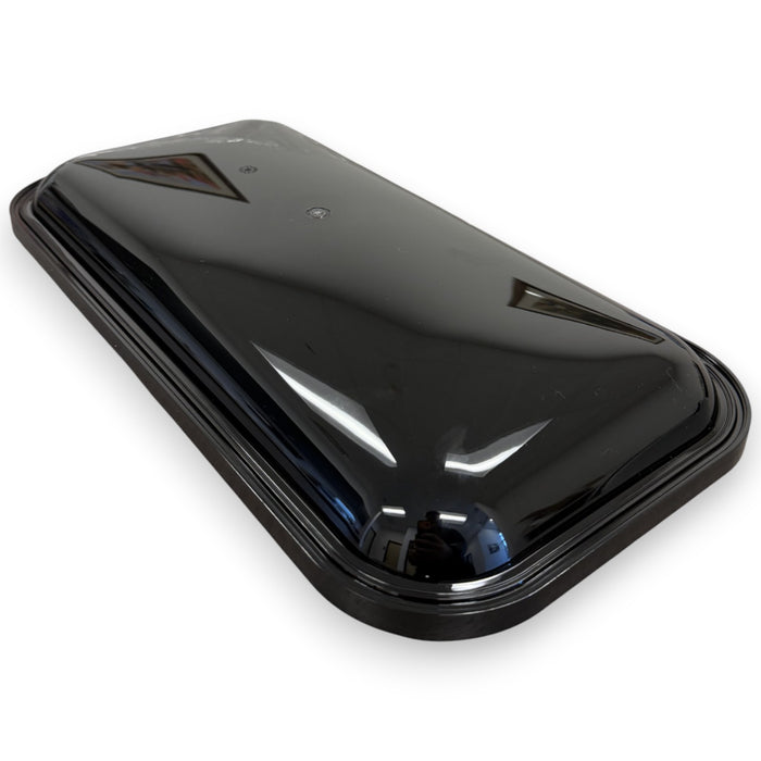 Crathco 1116 equivalent black replacement lid for bubbler, alternate angle view