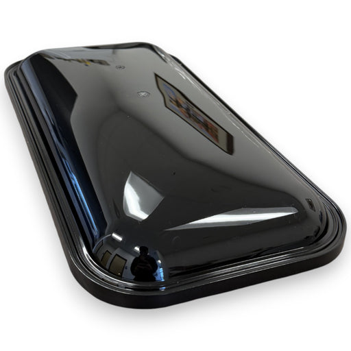 Crathco 1116 equivalent black replacement lid for bubbler, front view