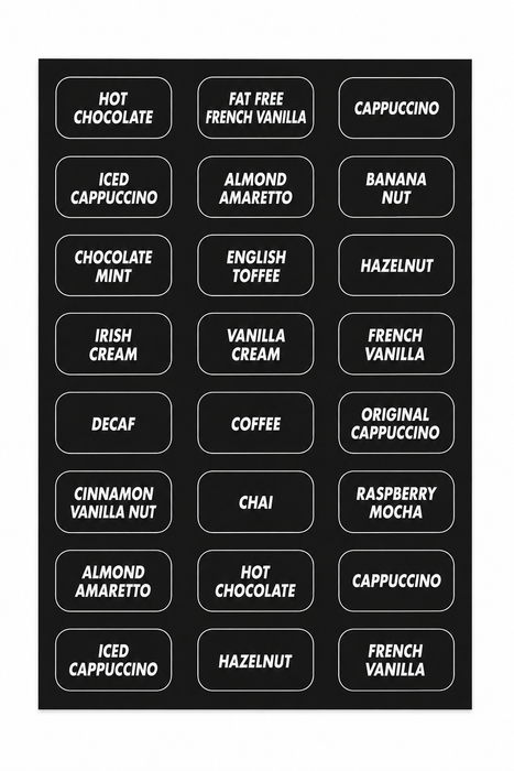 WC-39350-02 Equivalent Panel Flavor Labels