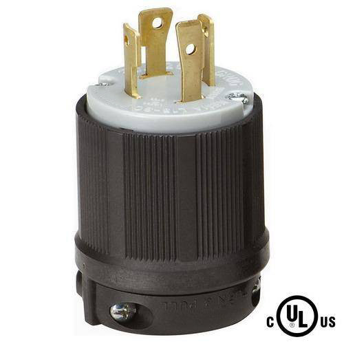 NEMA L15-30P Locking Plug, Rated for 30 Amp, 250 VAC, cUL Listed
