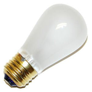 11S14-130-FR Frosted Light Bulb, 11 Watts, 0.08 Amps, 130 Volts