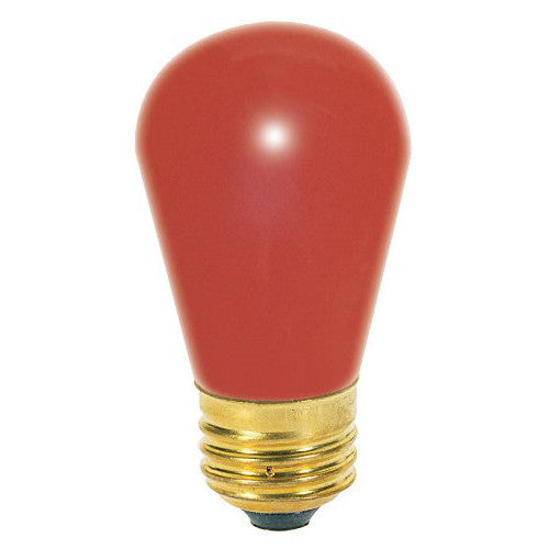 11S14-130-R Red Light Bulb, 11 Watts, 0.08 Amps, 130 Volts