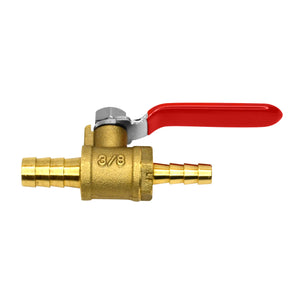 Brass Ball Valve 3/8 to 1/4 Barb, Lead Free