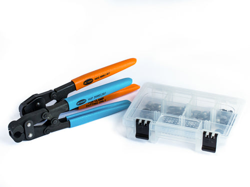 60 Clamps - I.D. Range of 7 mm to 15.7 mm (with Compound Side Jaw Pincer & Clamp Cutter)
