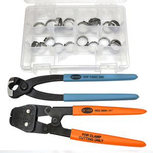 20 Clamps - I.D. Range of 17 mm to 21 mm (with Straight Jaw Pincer and Hand Clamp Cutter )
