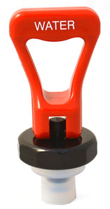 Faucet Upper Assembly, Black Bonnet and Red Printed Handle, "Water"