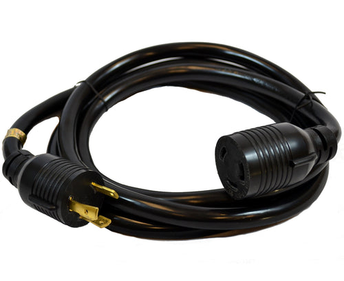 8' SJTW Power Cord 10/3 L6-30R (Female Connector) to L6-30P (Male Connector)